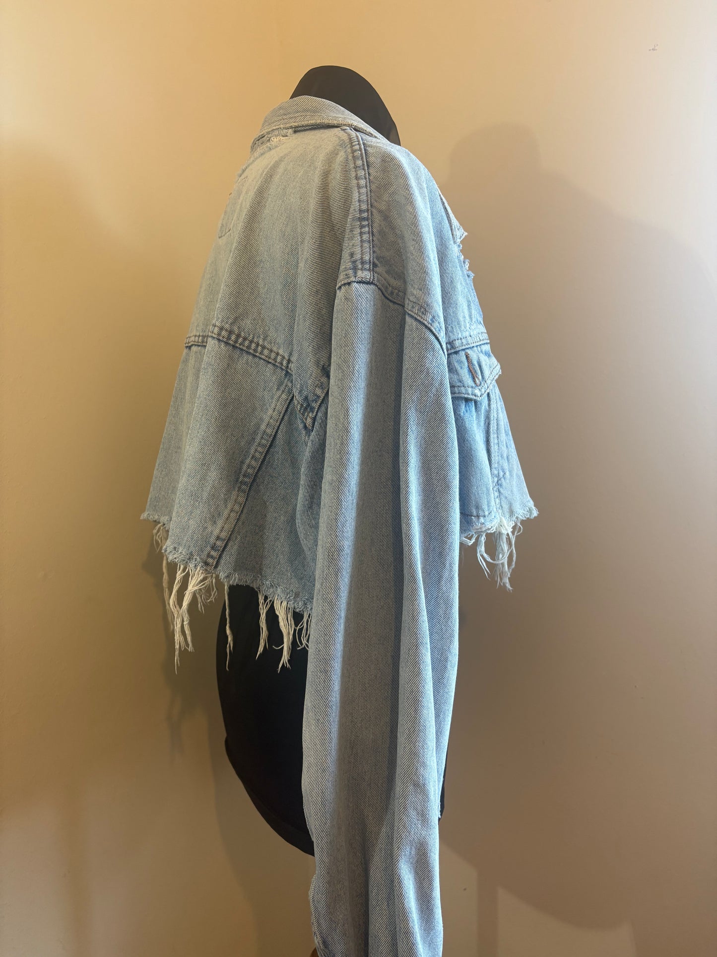 Vintage Style Cropped Denim Jacket