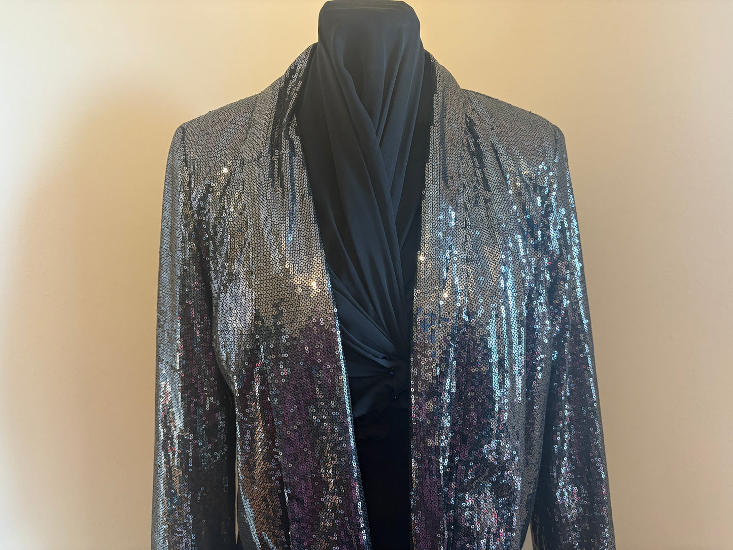 Silver Paraphrase Sequin Cropped Blazer