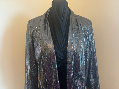 Silver Paraphrase Sequin Cropped Blazer