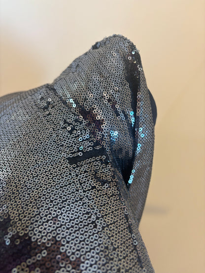 Silver Paraphrase Sequin Cropped Blazer