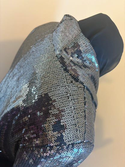 Silver Paraphrase Sequin Cropped Blazer