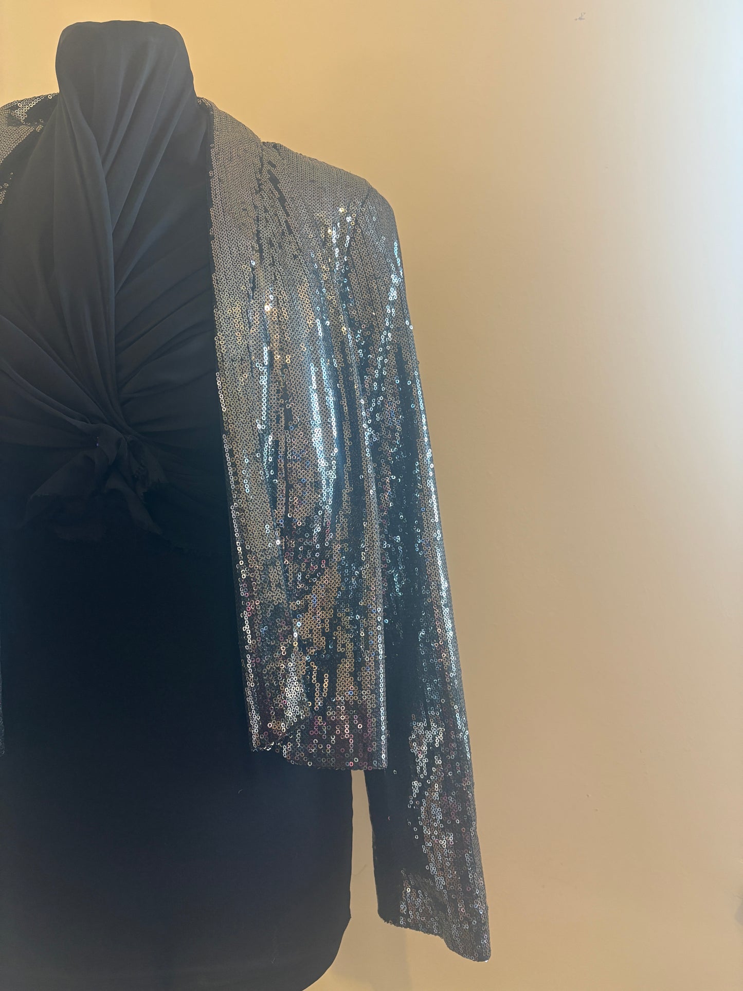 Silver Paraphrase Sequin Cropped Blazer